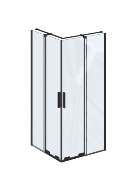 RAVAK - Roll Sprchový kout 80x80 cm, černá/čiré sklo X14V40300Z1