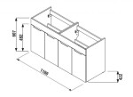 JIKA - Cube Skříňka s dvojumyvadlem, 118x42x62 cm, bílá H4536611763001