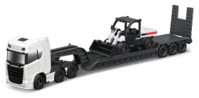 Maisto Mini pracovní stroje - Sada tahače Scania 770S s přívěsem + Toolcat 5600