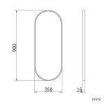 Erga Oval, oválné zrcadlo 35x90cm, zlatý rám, ERG-V01-OVAL-3590-GD