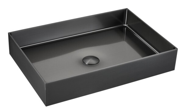Umyvadlo na desku v barvě gun metal SAT Aurum 55x38 cm bez přepadu SATAUR5538BGM SATAUR5538BGM