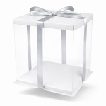 Cake star dortový box bílý hranatý 26x26x31cm - bez stuhy
