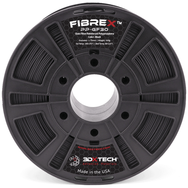 FIBREX PP GF30 filament černý 2,85 mm 3DXTECH 500 g