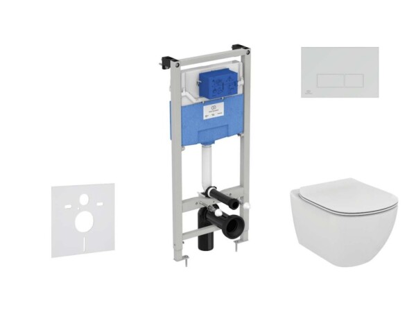 IDEAL STANDARD - ProSys Set předstěnové instalace, klozetu a sedátka Tesi, tlačítka Oleas M2, Rimless, SoftClose, chrom mat ProSys120M SP8