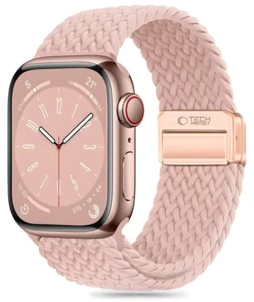 Tech-Protect Nylonmag růžová / Řemínek pro Apple Watch 4/5/6/7/8/9/SE / 38/40/41 mm