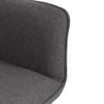 Židle jídelní, snadno čistitelná šedá látka, černý matný lak, kovové nohy