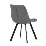 Židle jídelní, šedá látka, nohy černý kov