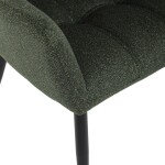 Židle jídelní, zelená látka, černý kov