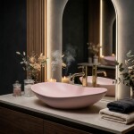 REA - Umyvadlo na desku ROYAL Powder Pink Matt 61x35 REA-U6374