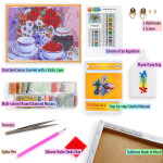 Antistresové omalovánky TSvetnoy TSvetnoy, LG127e, Diamond painting - diamantové malování, 40 x 50 cm, Malinová marmeláda