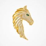 Luxusní brož ve tvaru koňské hlavy Napoli, Zlatá