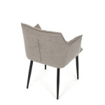 Židle jídelní, hnědá vodoodpudivá látka, černý matný lak, kovové nohy