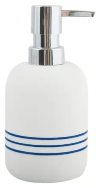 MSV PACCO bílá s modrými pruhy / Dávkovač mýdla / 200 ml / 7,5 x 16,5 cm