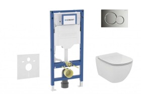 GEBERIT - Duofix Set předstěnové instalace, klozetu Tesi a sedátka, tlačítko Sigma01, lesklý chrom SANI11CD1117