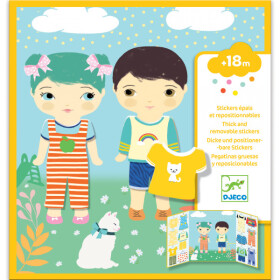 Djeco Djeco, DJ09070, opakovaně snímatelné samolepky pro nejmenší, Oblečení