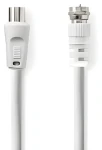 Nedis satelitní anténní kabel F(M) - IEC(M) bílá / Kabel / 75 Ohm / 50 dB / dvojité stínění / 1,5 m (CSGL41800WT15)
