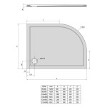 POLYSAN - RENA R sprchová vanička z litého mramoru, čtvrtkruh 90x80cm, R550, pravá, bílá 72891
