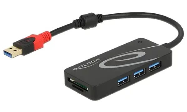 DeLock USB hub / USB 3.2 Gen 1 / 3× USB-A + 2× čtečka karet SD a microSD (62899)