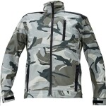 Bunda CRAMBE softshellová šedá camouflage pánská se stojáčkem S šedá camouflage