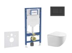 GEBERIT - Duofix Set předstěnové instalace, klozetu Gaia a sedátka softclose, tlačítko Sigma30, matná černá/černá SANI11CA5105B