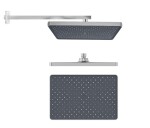 Kielle - Vega Hlavová sprcha 36x24 cm, 1 proud, sprchové rameno 43 cm, chrom/černá 20118SE1