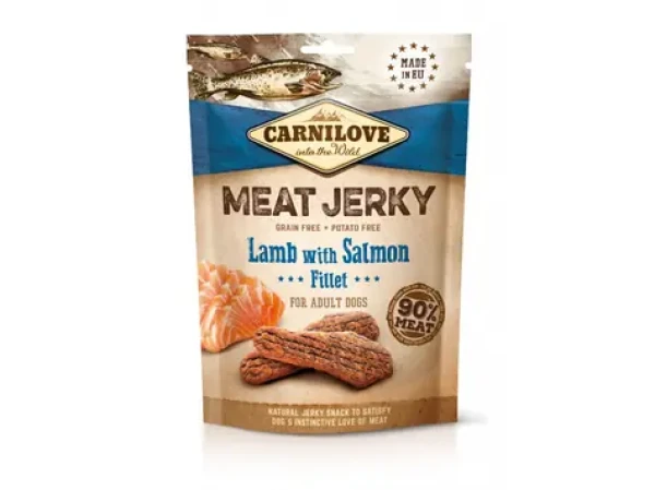 Carnilove Jerky jehněčí filet s lososem 100 g (8595602551989)