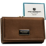 Stylová dámská koženkovo-kožená peněženka Peterson Wade, hnědá