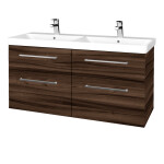 Dřevojas - Umyvadlová skříňka Q MAX SZZ4 120 - D06 Ořech / Úchytka T04 / D06 Ořech 332198E