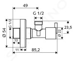 SCHELL - Pint Rohový regulační ventil, chrom 053960699