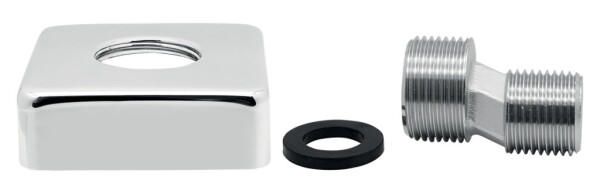 NOVASERVIS - Připojení nástěnné baterie, hranatá rozeta, chrom 150EDGE,0