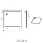 CERANO - Sprchová vanička čtvercová Brio - SMC/minerální kompozit - strukturovaná bílá - 100x100x4 CER-679502