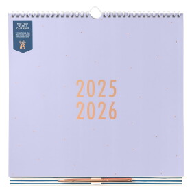 Busy B Nástěnný kalendář s perem Weekly Lavender 2025/26, fialová barva, papír