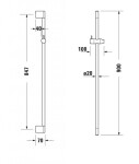 DURAVIT - Příslušenství Sprchová tyč 90 cm, chrom UV0600004010