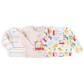 Tričko kojenecké s dlouhým rukávem 3pack, Minoti, Car 8, bílá - 62/68 | 3-6m