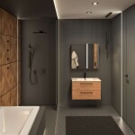 Kielle - Sprchová tyč 700 mm, matná černá 20301014