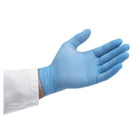 Modré nitrilové rukavice, bez pudru, hypoalergenní, velikost M (7/8)