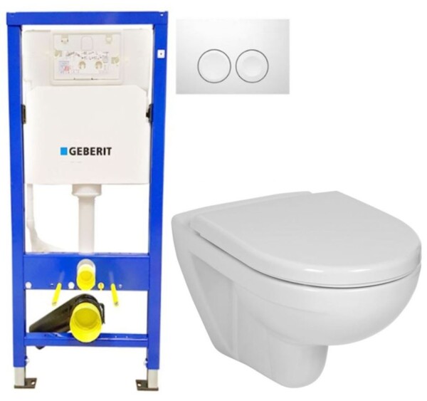 GEBERIT DuofixBasic s bílým tlačítkem DELTA21 + WC JIKA LYRA PLUS + SEDÁTKO DURAPLAST 458.103.00.1 21BI LY6