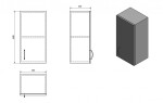 AQUALINE - SIMPLEX ECO závěsná skříňka 30x60x24cm SIME330