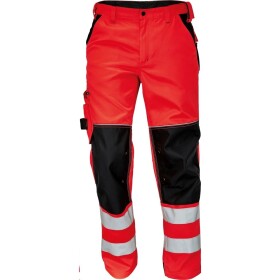 CRV Cerva Montérkové kalhoty KNOXFIELD Hi-Vis FL310 červené pánské reflexní do pasu 48 červené