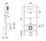 REA - Podomítkový WC systém + tlačítka H - zlatý KPL-90008