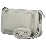 Trendy dámská koženková crossbody kabelka Aksila, světle šedá