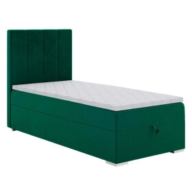 Čalouněná postel Lara 90x200, zelená, vč. matrace a topperu