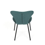 Židle jídelní, modrá látka, nohy černý kov