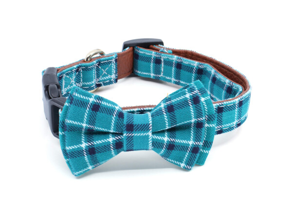 Luky obojek s motýlkem | 24 - 55 cm Barva: Zelená, Obvod krku: 24 - 35 cm, Šířka: 1,5 cm