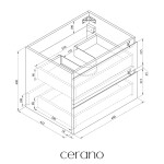 CERANO - Koupelnová skříňka pod umyvadlo Carole - dub medový - 49x48x45 CER-670771