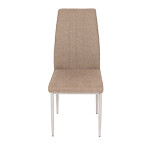 Židle jídelní, béžová látka, šedé kovové nohy