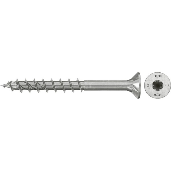 Fischer 574049 šrouby do dřevotřísky 5 mm 70 mm TX Nerezová ocel 100 ks