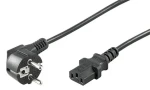 MicroConnect Síťový napájecí kabel Schuko 90° úhel - C13 3m černá (PE010430)