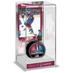 Fanatics Vitrína na puk Colorado Avalanche 2022 Stanley Cup Champions Mikko Rantanen Logo Deluxe Tall Hockey Puck Case