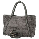 Trendy dámská plyšová kabelka do ruky Lynden, tmavě šedá